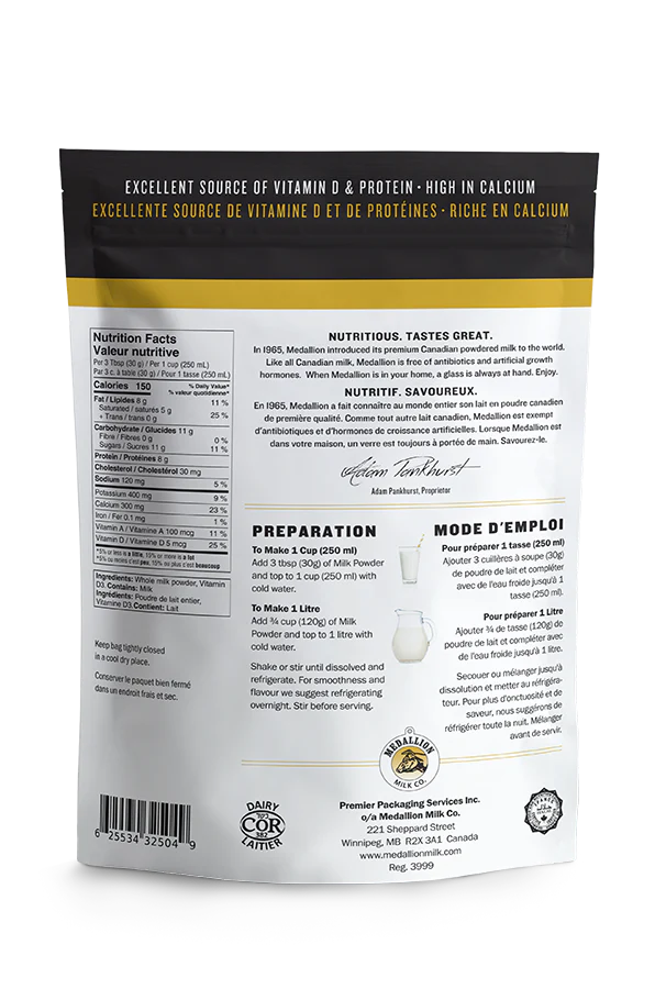 Medallion Whole Milk Powder - 1 Kg 麦得林全脂奶粉